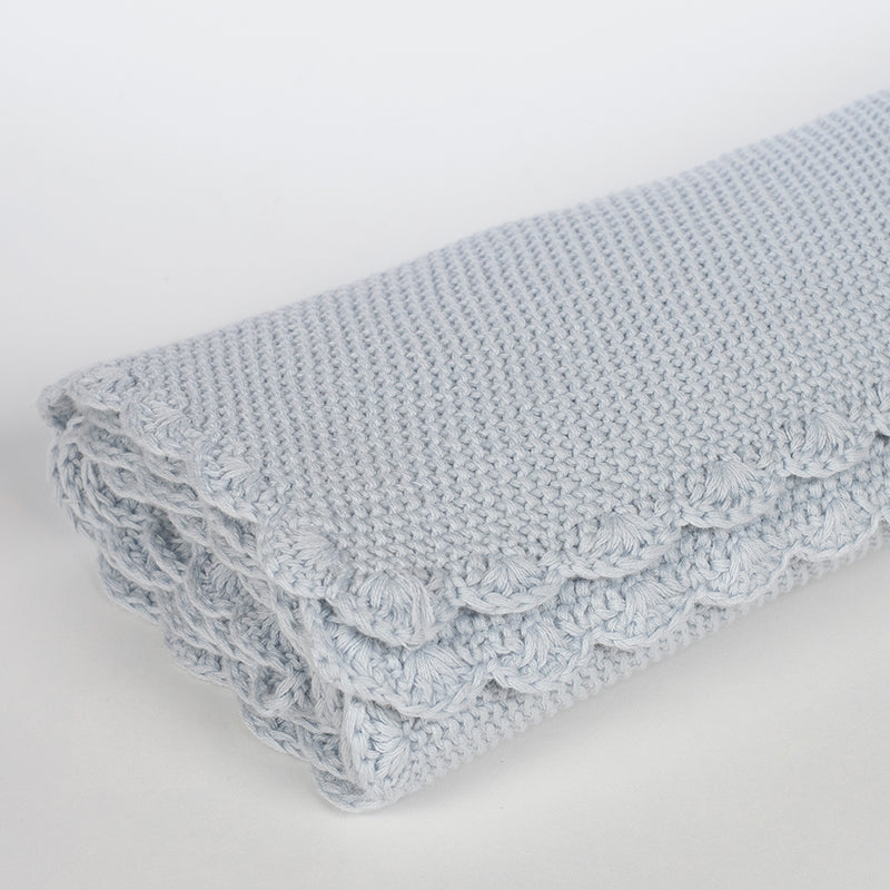 PasitoaPasito | Coperta Neonati | Tricot | Col. Blue