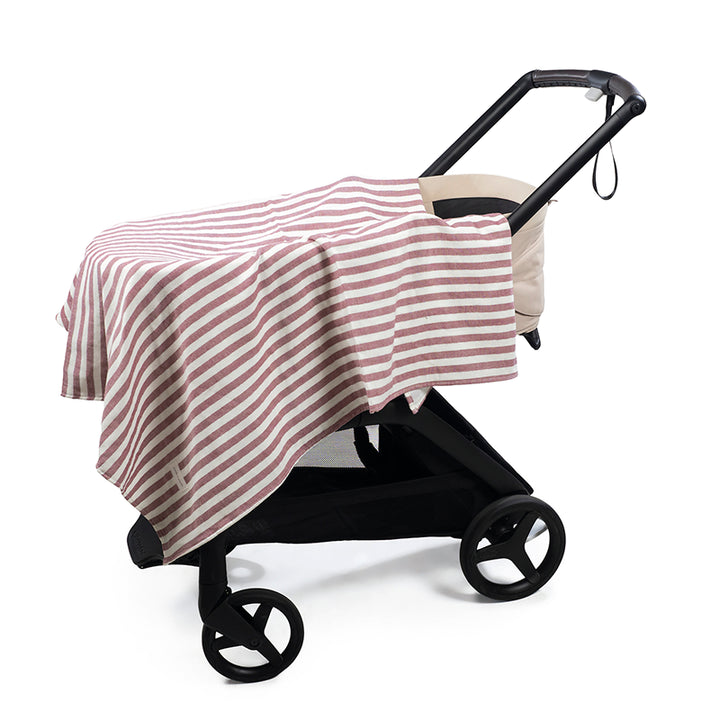 PasitoaPasito | Lenzulo Angoli Carrozina + Mussola | Cherry | Strisce