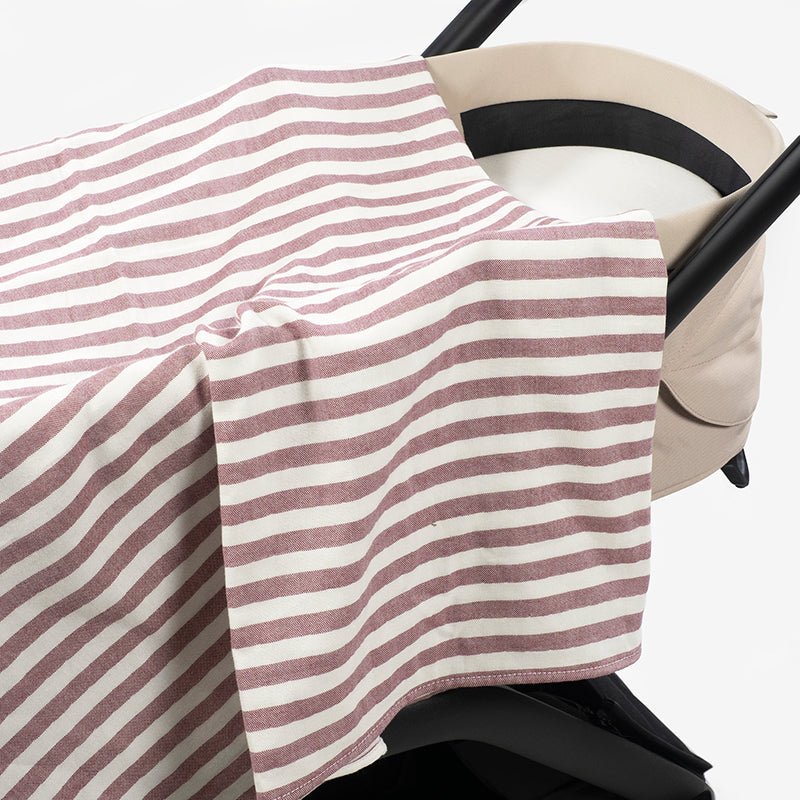 PasitoaPasito | Lenzulo Angoli Carrozina + Mussola | Cherry | Strisce