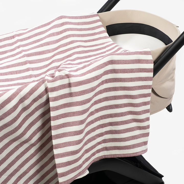 PasitoaPasito | Lenzulo Angoli Carrozina + Mussola | Cherry | Strisce