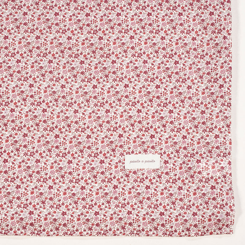 PasitoaPasito | Lenzulo Angoli Carrozina + Mussola | Cherry | Fiori