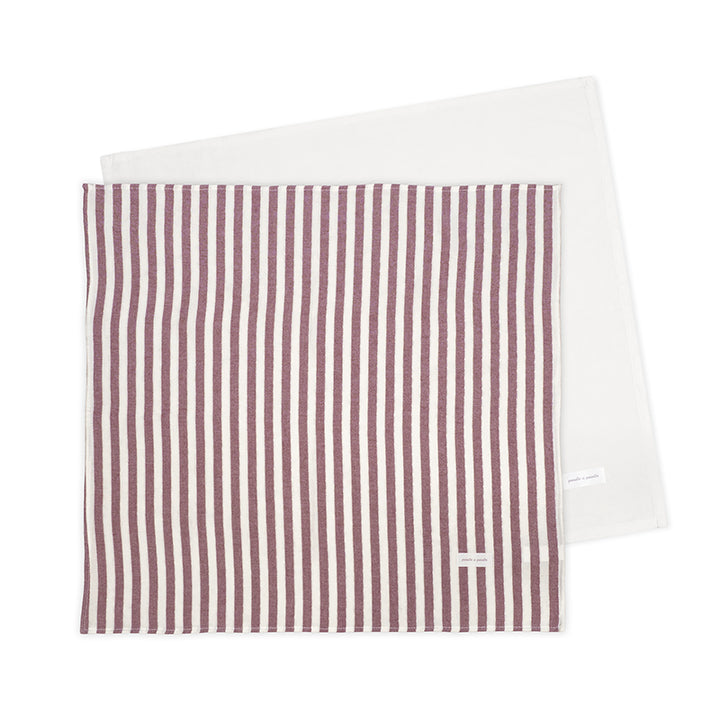 PasitoaPasito | Set 2 Mussole 70x70 | Cherry | Stripes