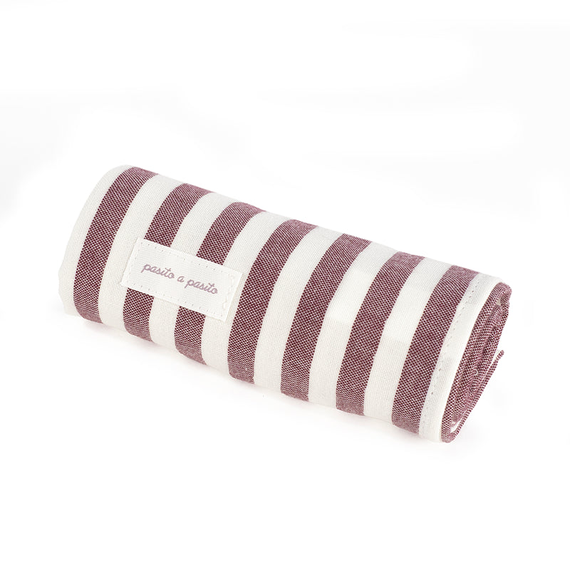 PasitoaPasito | Set 2 Mussole 70x70 | Cherry | Stripes