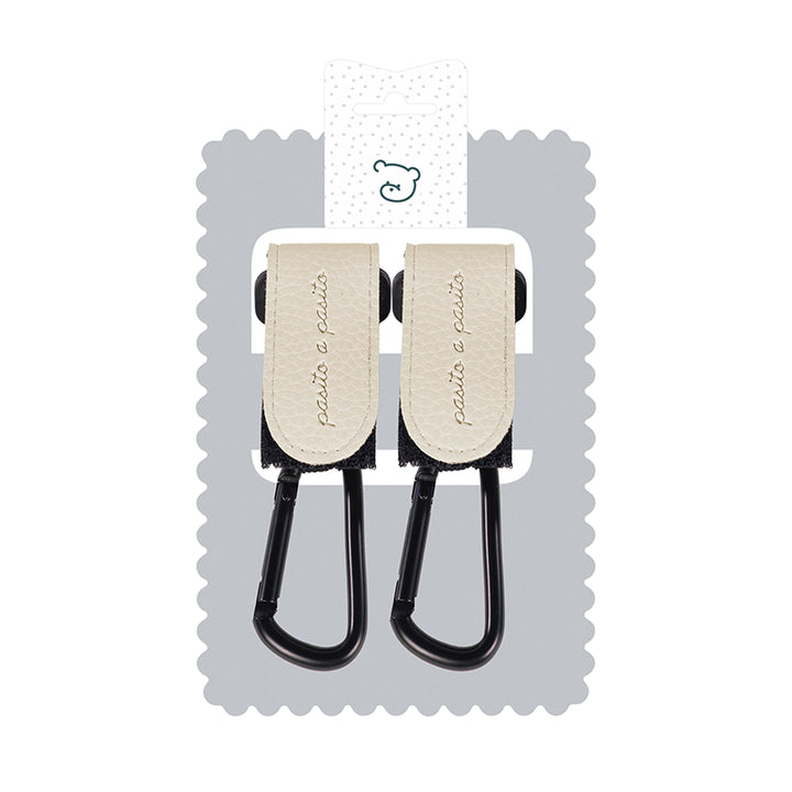 PasitoaPasito | Set 2 Ganci Passeggino | Icon | Col. Cream