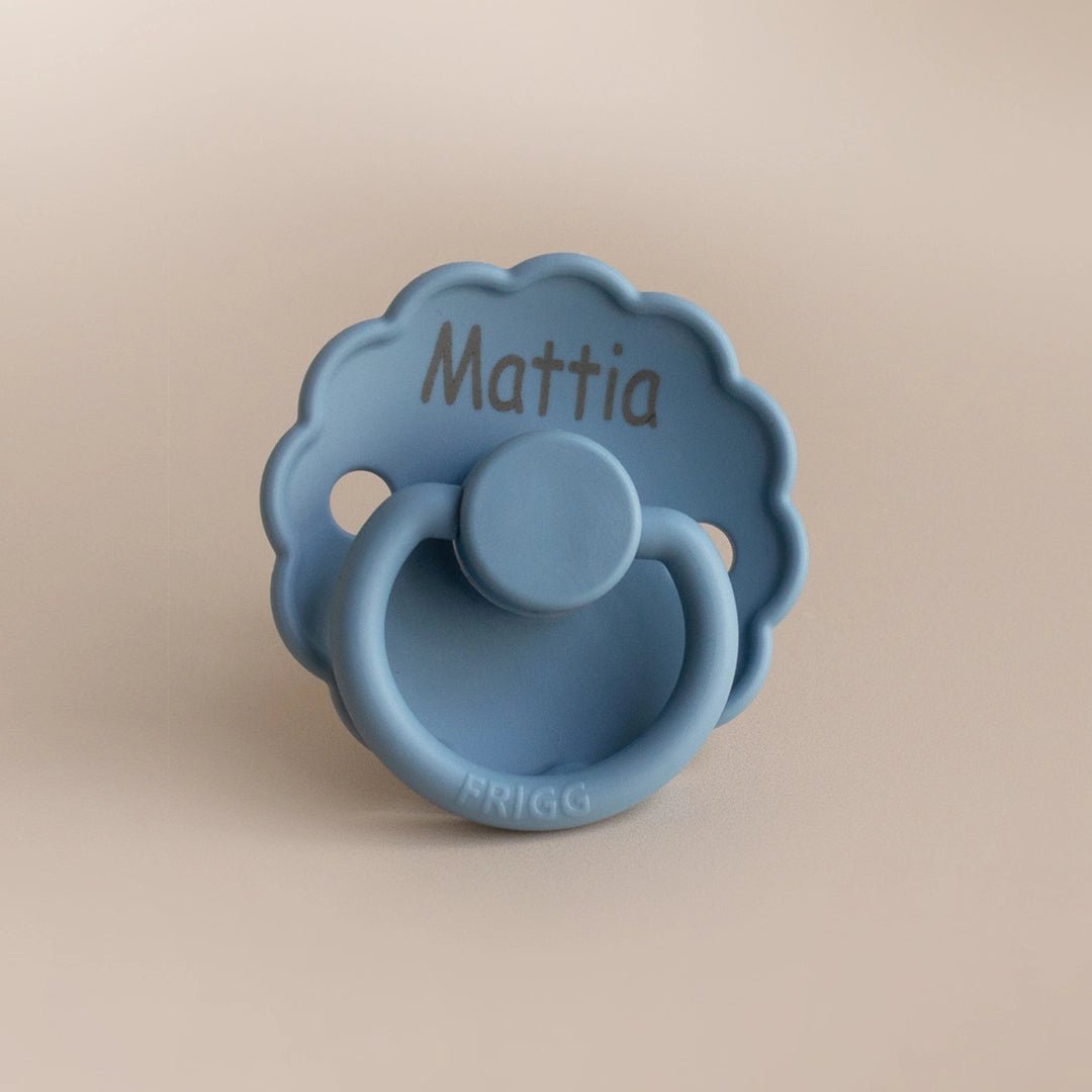Frigg | Ciuccio Margherita | Glasier Blue | Personalizzato