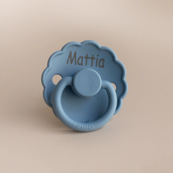 Frigg | Ciuccio Margherita | Glasier Blue | Personalizzato