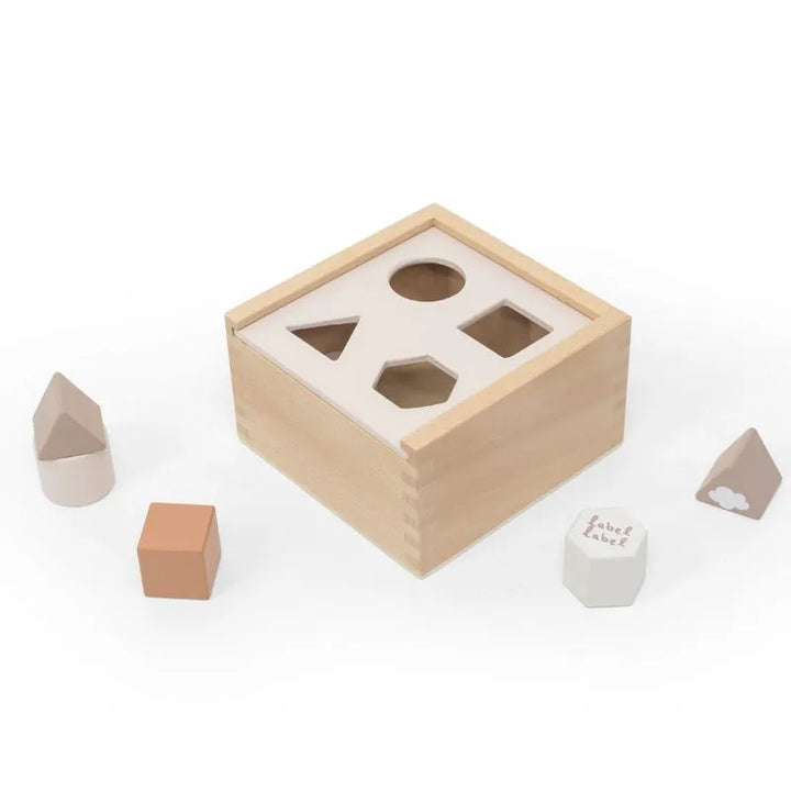 Scatola forma geometrica in legno | Beige
