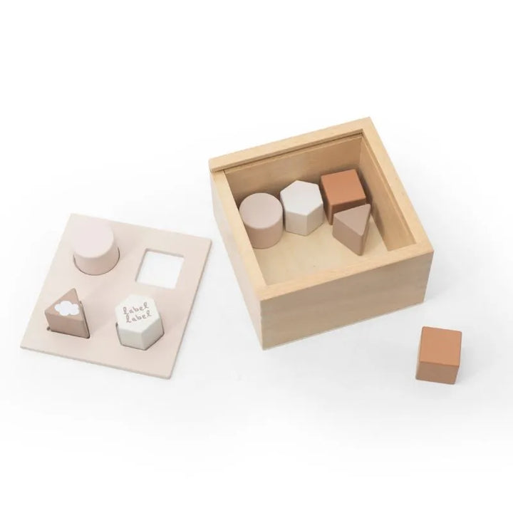 Scatola forma geometrica in legno | Beige